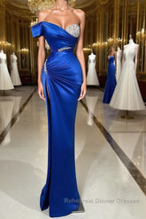 Fabulous Long Sweetheart Split Mermaid Evening Semi Formal Prom Dresses With Beading